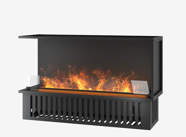 Camino a Vapore Elettrico Bifacciale Angolare a Sinistra 120x50x40 cm Invapo Corner L1200 Nero online