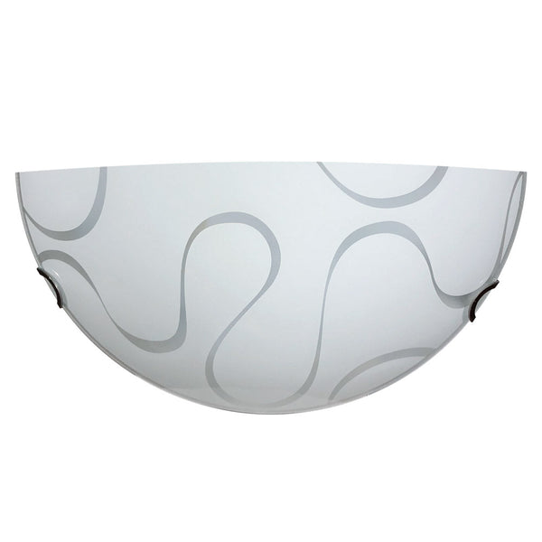 sconto Applique 1xE27 Ganci Cromo Vetro Lastra Bianco Decorato Ondina E-Energy Onda