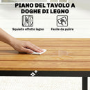 Tavolo da Giardino Rettangolare 180x86x74 cm per 6-8 Persone in Legno di Larice      