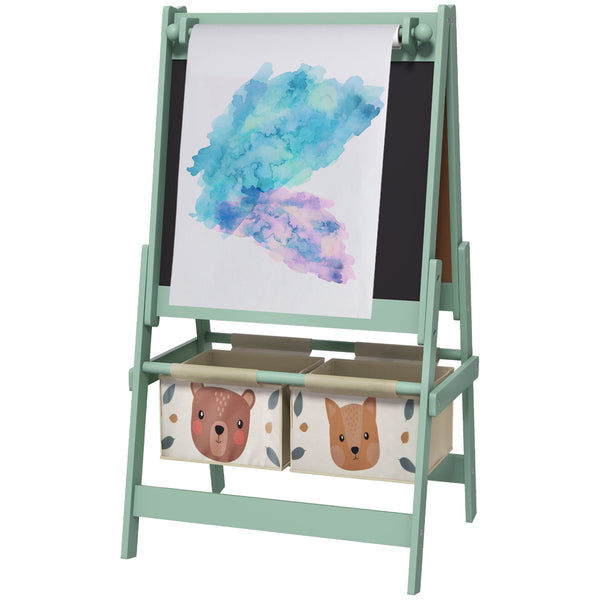 acquista Lavagna per Bambini 3 in 1 54x46,5x93 cm con Cavalletto Verde