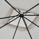 Gazebo da Giardino 3x3 m con Doppio Tettuccio in Metallo e Poliestere Beige 