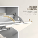 Scarpiera Salvaspazio Slim con Specchio e 4 Cassetti 24 Paia di Scarpe 76x26x178 cm Bianco 