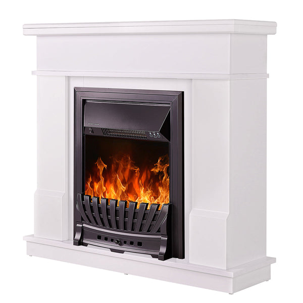 Camino Elettrico da Pavimento 100x103,4x30 cm Effetto Fiamma 2000W Rodos & Pluton Bianco online