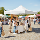 Gazebo Richiudibile Pieghevole 3x3m in Acciaio e PVC Impermeabile Bianco