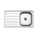 Lavello incasso cucina acciaio 86x50 cm una vasca e gocciolatoio sinistro