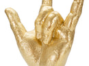 Statua Mano ""Yeah"" 14,5x23x7 cm in Poliresina Oro