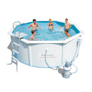 Piscina Fuori Terra Rotonda H122x366cm con Pompa e Scaletta Bestway Steel Wall Pools