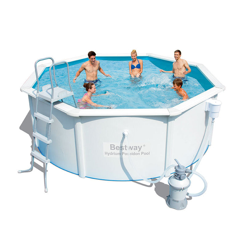 Piscina Fuori Terra Rotonda H122x366cm con Pompa e Scaletta Bestway Steel Wall Pools