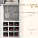 Mobile Dispensa con Portabottiglie 100x38x172 cm in Truciolato e Legno Bianco