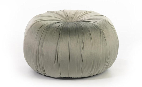 Pouf in Tessuto Vellutato Ø36 cm Grigio acquista