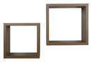 Set 2 Mensole Cubo da Parete Quadrato in Fibra di Legno Q-Bis Maxi Rovere Tabacco