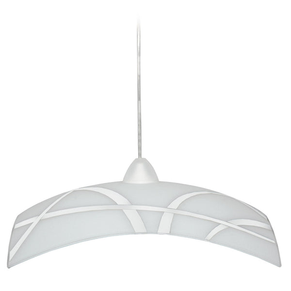 sconto Sospensione 40X40 1xE27 Montatura Trasp.V.Lastra Bianco E-Energy Clio
