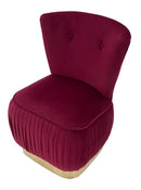 Poltrona Lady Bordeaux 60x55x79 cm in Legno e Spugna e in Ferro e Poliestere Bordeaux e Oro