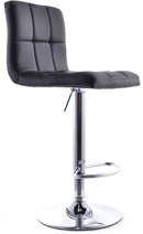 Sgabello con Alzata a Gas e Seduta Girevole in Similpelle Vandi Nero