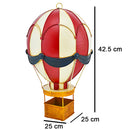 Mongolfiera in Metallo Decorativo Addobbo Natalizio con Gancio 25x25x42.5 cm