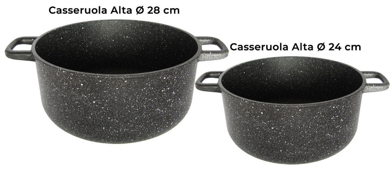 Batteria di Pentole 7 Pezzi in Alluminio Pressofuso Antiaderente Olympia Hard Cook Big