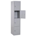 Armadietto Portadocumenti 4 Ripiani con Chiusura di Sicurezza in Acciaio Grigio 38x46x180 cm 