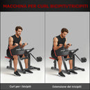 Panca per Curl Bicipiti con Seduta e Appoggio per Gomiti Regolabili Supporto per Pesi in Acciaio Nero      