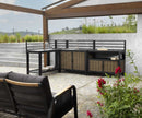 Mobile Bar Angolare da Giardino 296x176xh125 cm in Alluminio Avalon Antracite