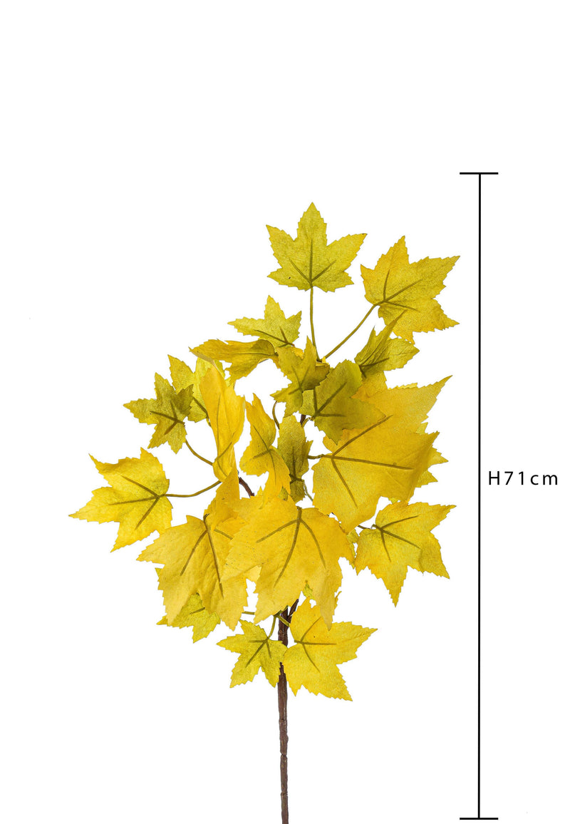 Set 4 Ramo Artificiale con Foglie di Platano autunnale 