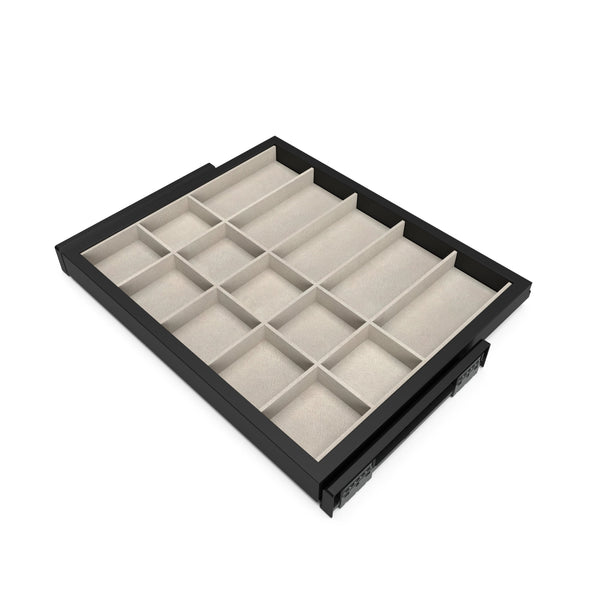 prezzo Kit Cassetto Organizzatore e Telaio per Armadio 600 mm in Alluminio e Plastica Emuca Grigio Pietra