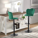 Set 2 Sgabelli 38x38x60/80 cm in Velluto Base Nera Ottanio