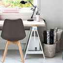 Set 4 Sedie 53,5x48,5x83 cm in Polipropilene e Similpelle Candice Caffè