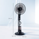 Ventilatore Nebulizzatore Regolabile 3 Velocità 44,5x38,5x120 cm con Telecomando in Metallo e Plastica Nero  