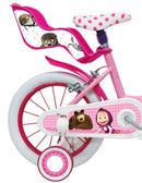 Bicicletta per Bambina 14" 2 Freni  Masha e Orso Rosa
