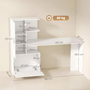 Scrivania per Computer 150x55x122 cm con Libreria e Armadietto in Truciolato Bianco      