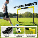 Porta da Calcio Pop-Up Pieghevole 150x110x110 cm con Borsa di Trasporto in Vetroresina Giallo      