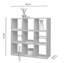 Libreria 9 Ripiani 90x25x90 cm Maruska Quercia Wotan