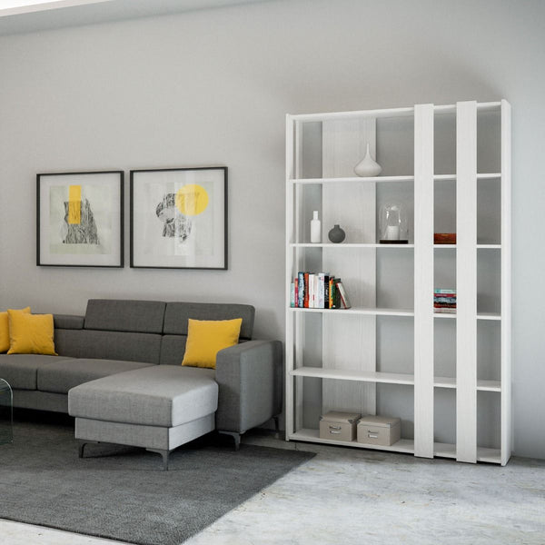 acquista Libreria Moderna 5 Ripiani 120x36x204 cm in nobilitato Bianco