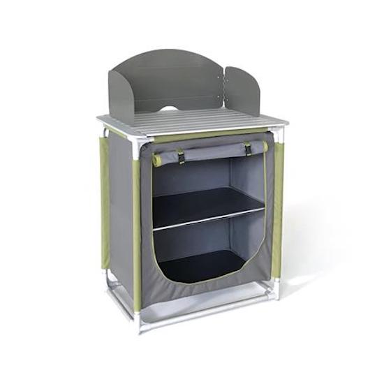 Portafornello da Campeggio Pieghevole 2 Ripiani in Alluminio e Poliestere con Paravento Taddei 75 online