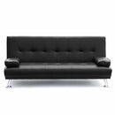 Divano Letto 181x85x88 cm in Similpelle Nero