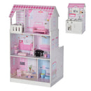 Casa delle Bambole Cucina Giocattolo 2 in 1 60x48x106 cm in Pino e MDF  Rosa