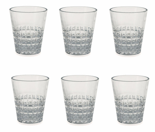 acquista Set 6 Bicchieri Ø8,3x10 cm in Vetro Villa d'Este Home Tivoli Pixel Trasparente