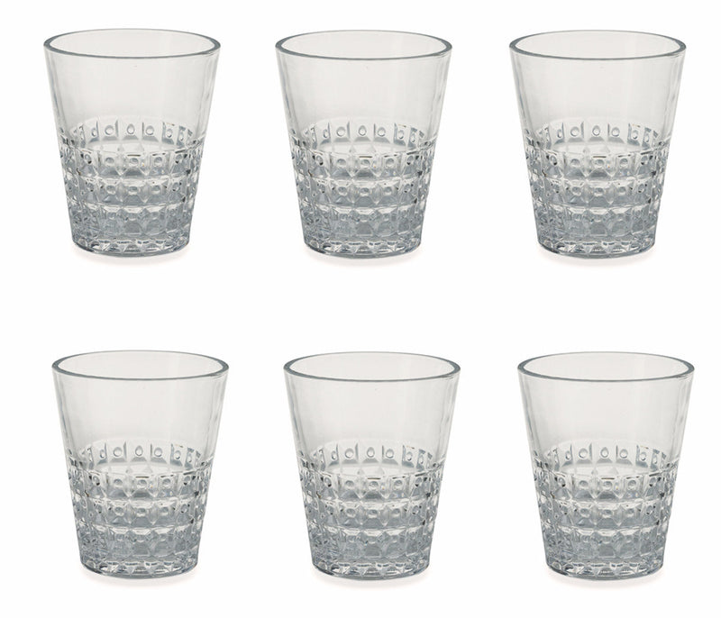 Set 6 Bicchieri Ø8,3x10 cm in Vetro Villa d'Este Home Tivoli Pixel Trasparente