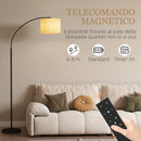 Lampada da Terra LED Regolabile con Telecomando con Timer 1H e Girevole in Metallo Nero  