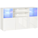 Mobile TV 160x35x91 cm Max 65” in Vetro Bianco Lucido