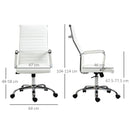 Sedia da Ufficio Ergonomica Funzione Dondolo 54x62x104-114 cm in Finta Pelle Bianco 