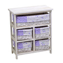 Cassettiera in Legno 5 Cassetti 50x25H59cm Lavanda