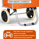 Carrello per la Spesa Zeus Trolley con Rivestimento Termico 35x30x90 cm e Ruote Arancione      