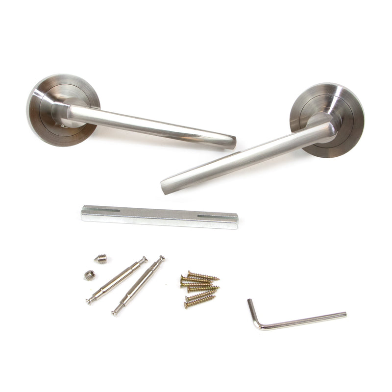 Maniglie Perth per Porta da Interno Ø50 mm Alluminio e Zama Nickel Satinato 1 Set. Emuca