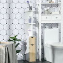 Mobile a Colonna 2 Ripiani 2 Armadietti 15,2x29,8x118 cm in MDF e Legno Truciolare Bianco e Legno