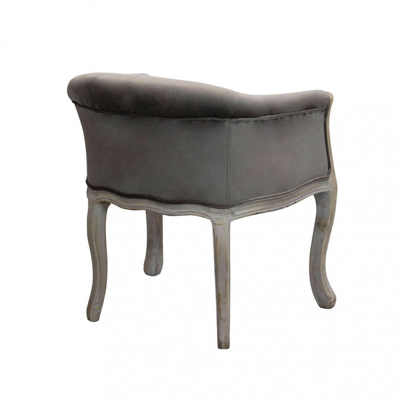 Poltrona Coreen in Velluto Taupe 61x61x71 h cm in Legno Tortora