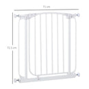Cancelletto Bambini Barriera di Protezione 71x72,5 cm in Metallo Bianco