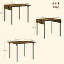 Tavolo da Pranzo a Ribalta 2-4 Persone Stile Industriale 120x79x79 cm Marrone Rustico