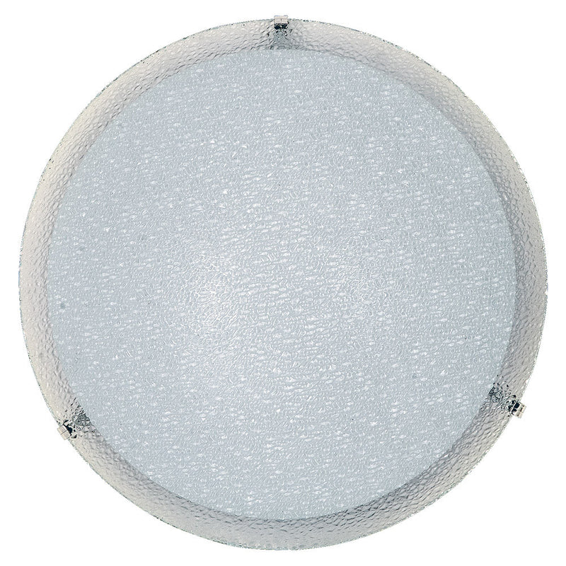 Plafoniera 2xE27 Ganci Cromo Vetro Lastra Bianco E-Energy Gaia