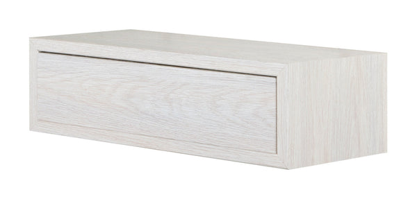 Mensola da Parete 1 Cassetto 45x13,4x20 cm in Fibra di Legno Lego Rovere Sbiancato